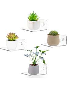 1/2/4/6 chiếc Kệ tường dính Acrylic nhỏ, Kệ tường nổi mini, Giá trưng bày Acrylic, Giá lưu trữ gắn tường, Thích hợp cho những người nổi tiếng, Cây trồng, Hình ảnh và Ảnh Giá treo tường hiện đại, Thích hợp cho trang trí văn phòng, phòng ngủ và phòng khách. (1 Giá trưng bày đi kèm với hai ốc vít và hai miếng keo siêu dính, Sản phẩm có màng bảo vệ, xé ra để sáng hơn) Trang trí phòng - Nhiều màu - Xem 6