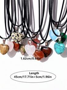 1 pieza Collar de cordón con colgante de cruz de piedra natural, simple y de moda, adecuado para uso diario