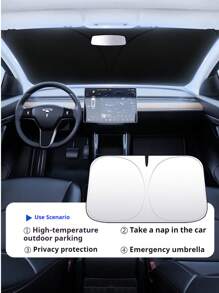 Parasol plegable para parabrisas, visera solar delantera, bloquea los rayos UV para mantener tu coche fresco, tablero de protección solar universal y grueso para sombrear y enfriar el interior del coche
