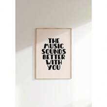 1pc The Music Sounds Better With You Print Music Canvas Painting Print Disco Posters Art Retro Music Prints Wall Arts Optional Frame ,Wall Art With Frame