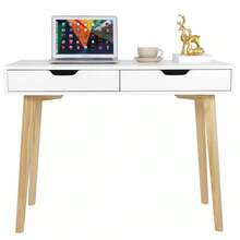 39" Small Computer Desk Writing Table Home Office Desk Vanity Desk W/ 2 Drawers