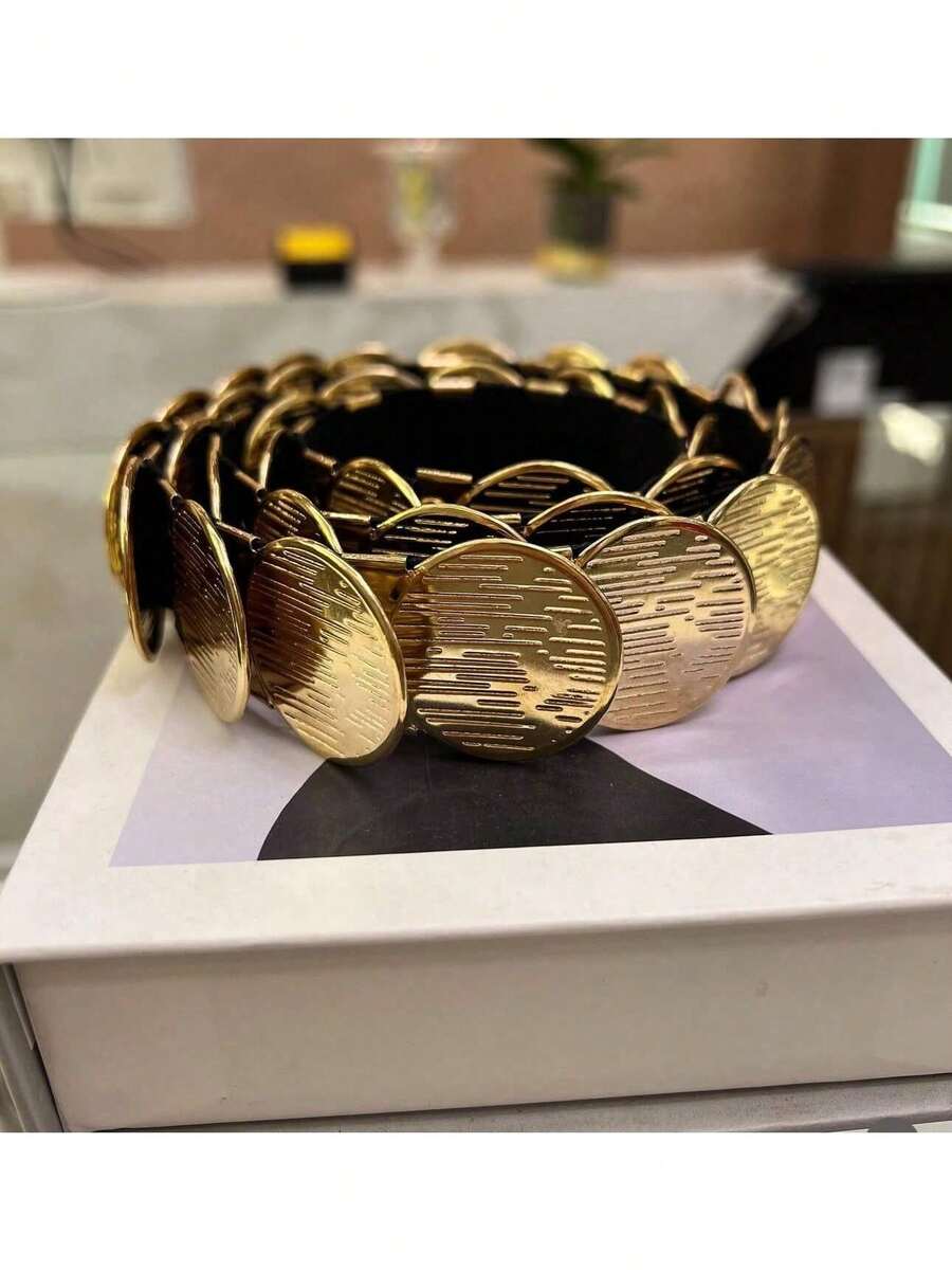 Boho Coin Elastic Belt Zinc Alloy - 金色 - 查看 1