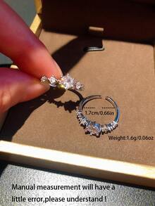 1pc Fashionable Light Purple Open Ring, Unique Creative Design, Best Valentine's Day Gift - Silver Purple - View 12