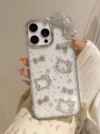  [Funda protectora de estrella Sanrio] Funda protectora oficial de Sanrio con marco electrolítico anti-caídas y diseño de estrella de gota de pegamento para Apple, a prueba de agua, a prueba de golpes y resistente a los arañazos