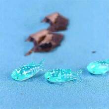 10/20pcs Mini Resin Shark Figurines, Small Spotted Artistic Shark Sculptures Decor, Suitable For Aquarium And Miniature Landscape Decoration, Home Decor, Blue Polka Dot Design, Easter Gift