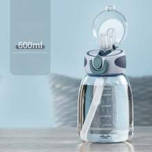 Botella de agua portátil a prueba de fugas - Diseño lindo y compacto para hombres y mujeres, plástico libre de PVC, ideal para actividades al aire libre y viajes. Botella con diseño de escala de tiempo de alta calidad para hombres y mujeres, de plástico transparente a prueba de fugas