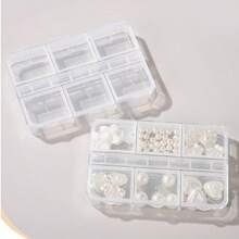 Nail Charms Storage Box Rhinestone Gem Transparent Plastic Empty Container Professional Rhinestone Beads Organizing Box Suitable For DIY Accessories Storage Fun Gift Storage Nail Charm Container