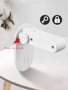 1 件门把手锁，免打孔固定锁扣，防宠物开门，防夹手保护锁