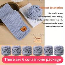 6 écheveaux de laine + 1 accessoire ours Écharpe faite main DIY Laine chenille avec petit ours, laine épaisse en pack, cadeau pour lui/elle