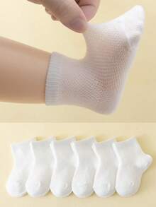 10 双白色婴儿/幼儿袜子，无束缚，适合春夏季