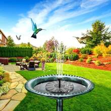 Fontaine solaire de diamètre 16 cm, fontaine solaire pour bain d'oiseaux avec support, fontaine à eau alimentée par l'énergie solaire pour bain d'oiseaux, fontaine solaire flottante pour bains d'oiseaux, étangs, jardins, aquariums et extérieur