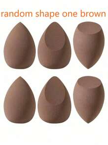 6pcs Makeup Sponge, Random Shape, Suitable For All Skin Types, Latex-Free Multi-Purpose Makeup Sponge For Liquids, Creams And Powders, No Stripes, Smooth Make-Up Applications, Simple And Beautiful, Easy To Carry.