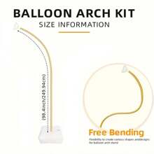 [Arco Flexível de Balões] Kit Reutilizável de Suporte de Arco Flexível de Balões de 2,5m, 1 peça de Cenário de Flores de Balões de Plástico com Base de Água para Decorações de Casamento, Chá de Panela, Noivado, Natal, Festa de Aniversário