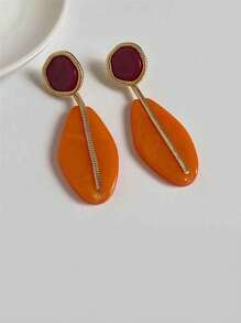 ZAA New Fashion Irregular Geometric Resin Dangle Earrings