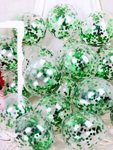 10 个 12 英寸混合彩色五彩纸屑乳胶氦气球，闪亮透明气球，适用于婚礼、生日、派对、返校、毕业装饰，颜色有彩色、粉色、红色、金色、橙色、绿色、玫瑰金、浅蓝色、海军蓝、银色、紫色闪光气球