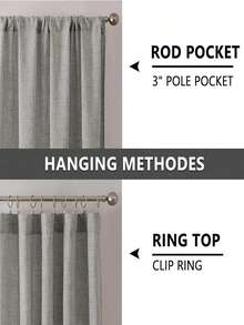 1 Rèm vải lanh - Kiểu dáng vải lanh Nhật Bản, thiết kế có khe luồn thanh treo, phù hợp cho phòng khách và phòng ngủ - Rèm xuyên sáng, rèm phòng khách - Màu Xám nhạt - Xem 7