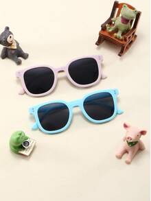 2pcs Kids Fashion Casual Fashion Glasses, Suitable For Playing, Outdoor Travel, Beach Vacation - Multicolor - View 21