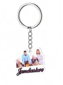 1 Personalisierter individuell gravierter farbiger Foto-Schlüsselanhänger - Anhänger aus Edelstahl und Acryl, geformter transparenter Anhänger geeignet für Taschen und Koffer usw. - Personalisiertes individuelles Valentinstag-Geschenk, perfekt für Väter, Freunde oder Paare, Fotos Ihrer Kinder, Ihrer Lieben, Ihrer Eltern und sogar Ihrer Haustiere darauf drucken, sodass Ihre kostbaren Erinnerungen immer bei Ihnen bleiben.