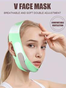 1 Peça Faixa de Levantamento Facial, Máscara Facial em Forma de V para Dormir, Tira para o Queixo, Adequada para Exercícios, Yoga, Máscara Facial, Uso Durante o Sono para Melhor Efeito, Lavável e Reutilizável