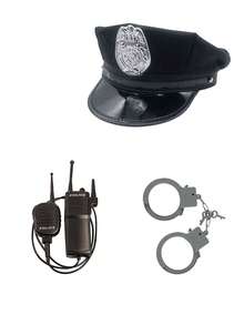 帽子、纯色帽子、手铐、对讲机服装配饰套装，适合派对、角色扮演、情人节、个性化装扮、性感服装、日常穿着、夏季、海滩、假日