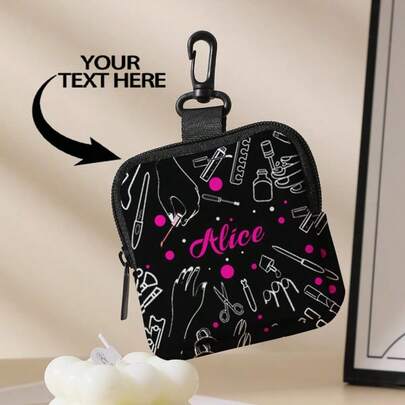 1 Bolsa personalizada para billetera y audífonos, diseño único (foto, paisaje, ilustración, nombre) Billetera con cremallera, bolsillo, billetera, bolsa de almacenamiento variada, viaje de moda moderno, regalo de cumpleaños, aniversario, Día de San Valentín, regalos para mujeres, regalos para maestros para el regreso a la escuela