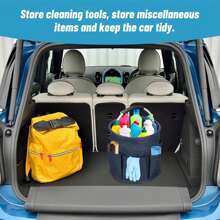 1 个带手柄的可折叠储物篮，容量 17 升，多口袋清洁盒，可清洗和折叠的清洁盒，用于清洁用品、毛巾，非常适合园艺、野餐、海滩、农贸市场、家庭和浴室存储