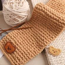 6 écheveaux de laine + 1 accessoire ours Écharpe faite main DIY Laine chenille avec petit ours, laine épaisse en pack, cadeau pour lui/elle