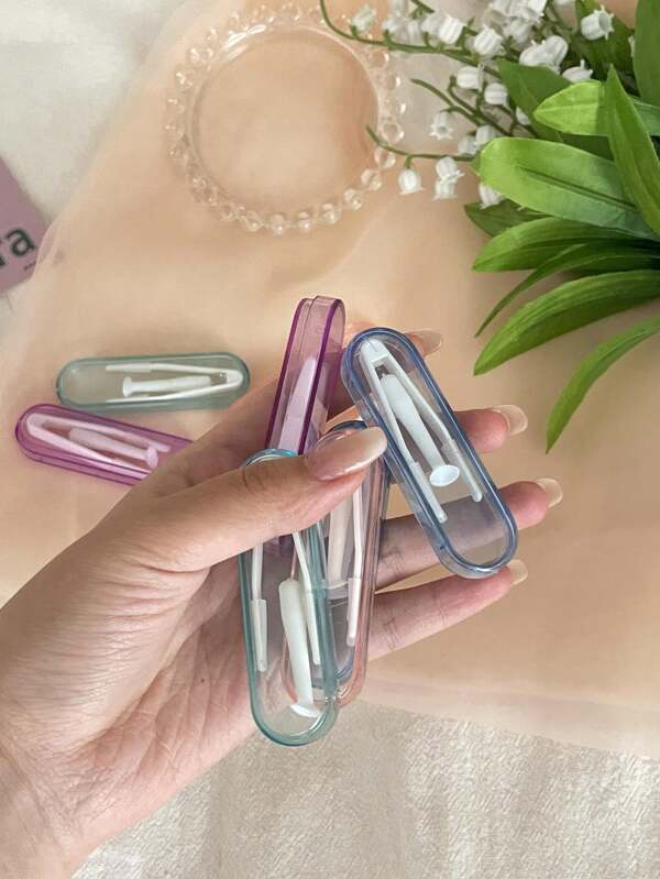 XIANG YU 1/5 Stücke tragbarer Kontaktlinsenstick Werkzeugkasten-Set, Kontaktlinsenzange zum Ein- und Aussetzen (Einsetzer/Entferner + Pinzette mit weicher Spitze), Pastellfarben