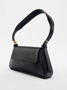 New Minimalist Underarm Bag - Solid Color Soft Leather, French Baguette Design, Versatile - Red - View 6