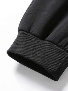 1pc Men's Lightweight Quick-Dry Sports Pants, New Loose Drawstring Casual Trousers For Summer, Fall - Black - View 4