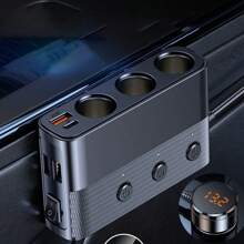 KZ 7-In-1 127W Car Charger Splitter Multi Ports PD30W QC3.0 Cigarette Lighter Adapter Car Cigarette Lighter Socket Splitter With Switch