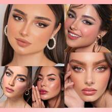 1pc 3-Color Natural Matte Blush Palette: Nude, Natural Matte Apricot, Natural Matte Tea Rose Color Blush