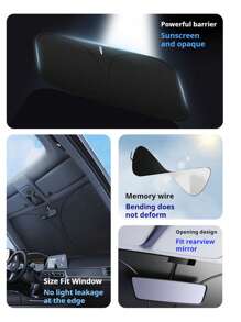 Parasol plegable para parabrisas, visera solar delantera, bloquea los rayos UV para mantener tu coche fresco, tablero de protección solar universal y grueso para sombrear y enfriar el interior del coche