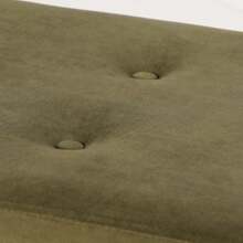 Olive Green Ottoman Velvet Bench With Wooden Legs Gold Feet - 1 - View 6