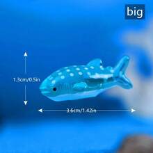 10/20pcs Mini Resin Shark Figurines, Small Spotted Artistic Shark Sculptures Decor, Suitable For Aquarium And Miniature Landscape Decoration, Home Decor, Blue Polka Dot Design, Easter Gift