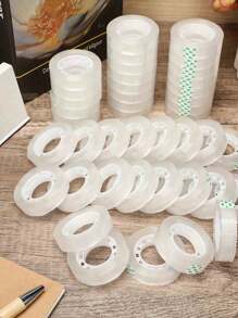 50 Pcs Transparent Adhesive Tape Refill, 1/2 Inch X 985 Inch, Clear Glossy Invisible Tape, TPU Material, Suitable For Gift Wrapping, Office, School And Home Use, Applicable For Moving, Logistics, Packaging, File Damage Repair, Multipurpose