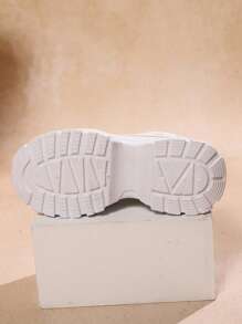 Women's Chunky Sneakers, Spring/Autumn New Thick Sole Waterproof Small White Shoes, Slimming Sports Shoes