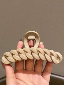 4pcs/1pc Women Black, White, Khaki, Brown Large Size Lightweight Plastic Hair Clips, Fashionable, Elegant, Simple Solid Color Hair Claws Suitable For Daily Wear, Casual, Party, Commute, Vacation, Hairstyle, Washing Face, Bathing, Makeup, Laundry Hair Accessory, Fall, Travel, Hair Tools Women, Hair Stuff, Fall, Travel Women, Hair Tools, Hair Stuff, Stuff, Travel, Hair Stuff, Stocking Stuffers For Adult, Hair Stuff, Women's Accessories, Stocking Stuffer, Coming-Of-Age Hair Accessory, Gift Ideas Beauty Stocking Fillers, Gifts For Women - Multicolor - View 4