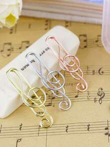 10/20pcs Note Paper Clip Music Office Accessories Desk Bookmark Office School Notebook(Random Style),Back To School,School Supplies - Multicolor - View 15