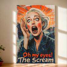 1pc Oh, My Eyes "Classic Movie Style Poster Canvas Painting Modern Home Living Room Bedroom Living Room And Hallway Wall Decoration Wall Art Gift Optional Frame ,Wall Art With Frame - Multicolor - View 1