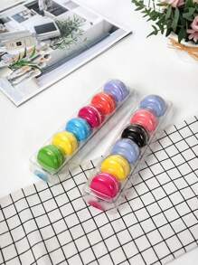 3pcs Holds 6 Macarons Clear Plastic Sealable French Macarons Storage Tray For Small Cookies