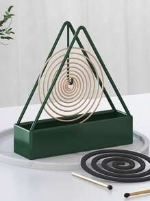 2pcs Triangle Iron Mosquito Coil Holder With Plastic Socket, Creative Home Hanging Incense Burner, Random Color
