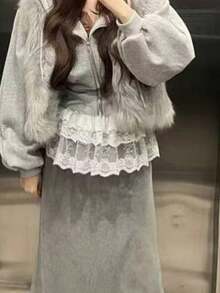 Womens Lace Shirt Extender Flower See Through Tie-Up Half Shirts For Layering Clothing Accessories - trắng - Xem 4