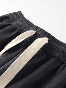 Men's Casual Straight Leg Corduroy Pants, Comfortable Versatile Long Trousers For Spring & Autumn - Dark Grey - View 6