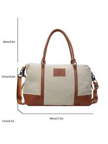 Fashionable Color Block Style Travel Bag With Large Capacity, Can Be Carried By Hand, Shoulder Or Cross-Body, Suitable For Short-Term Travel, Vacation, Gym And Other Occasions Back To School School Bag Travel Essentials Travel Organizer For Beach Summer Vacation Bag For School School Accessories School Stuff