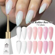 Mtssii Glass Bottle Milky White Nude Pink Color Rubber Base Gel Nail Polish 10ml Long-Lasting Semi-Permanent Varnish Soak Off Self Leveling UV LED Gel Nail Supplies