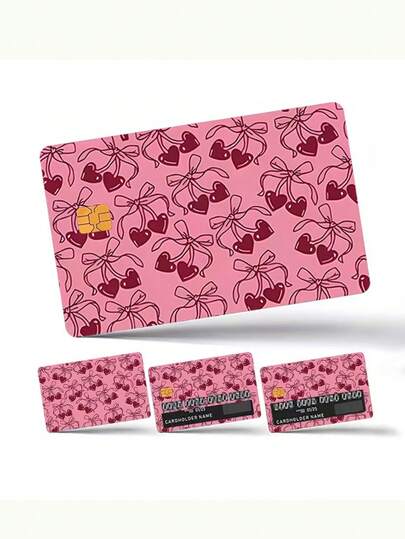 1 pieza/4 piezas Pegatinas de tarjeta de crédito creativas con diseño de frutas como cerezas, pegatinas protectoras antihuellas de PVC para tarjetas bancarias, pequeña pegatina artística para tarjetas de débito/identificación, útiles escolares para la vuelta al cole