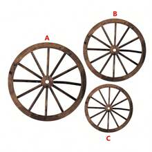 1pc/2Pcs/3Pcs Wooden Wagon Wheel Decor 12/10/8 Inch Old Western Wall Decor Farmhouse Wagon Wheels Rustic Yard Hanging Decorative Art For Garden Home Bar Garage(Dark Brown) Room Decor Bedroom Decor Home Decor - Multicolor - View 8