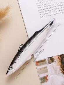 1支黑色圆珠笔，男女通用，创意趣味鱼形笔身，学生文具，适合学校和办公室使用。 - 彩色 - 查看 9