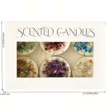 6 cajas de velas aromáticas con flores secas de cristal, decoración con purpurina de colores, 6 fragancias perfectamente combinadas para mejorar el ambiente romántico, ¡excelentes como regalo para fiestas!
